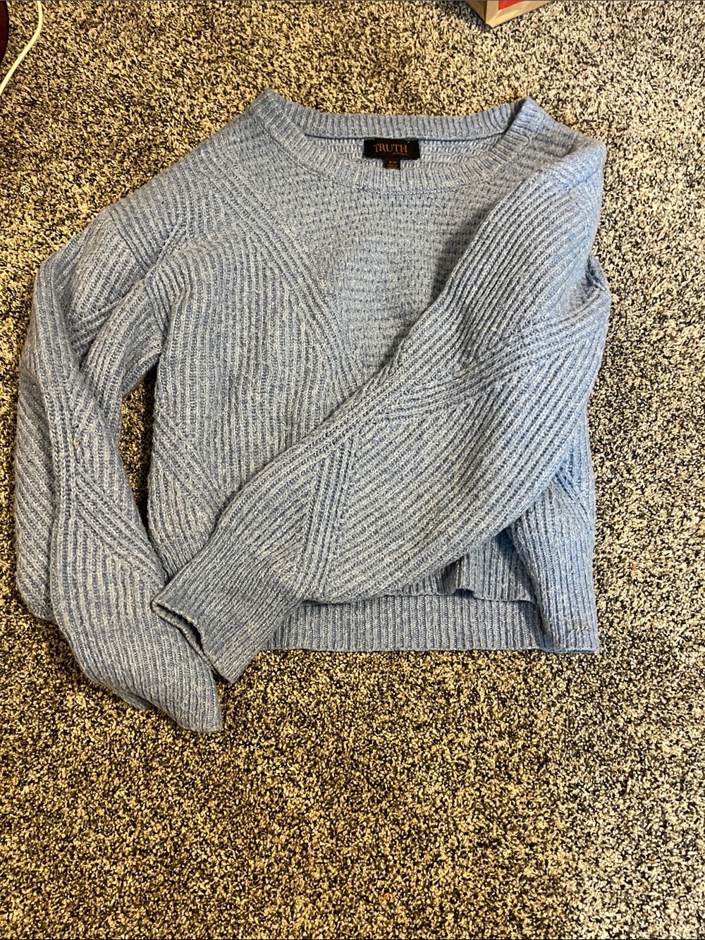 Truth Light Blue Ribbed Crewneck Sweater
